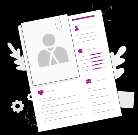 Illustration of a resume being submitted