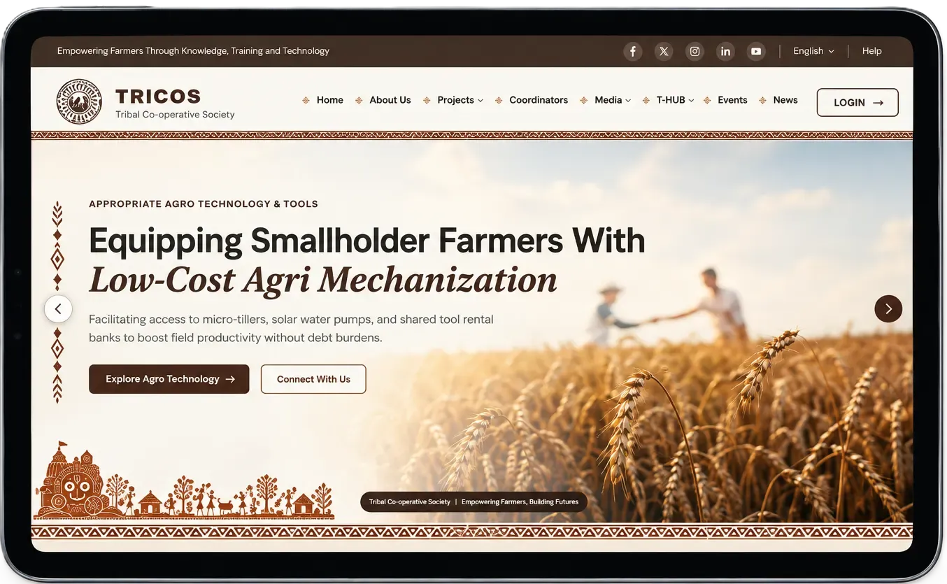 TRICOS tribal co-operative society sustainable agriculture website